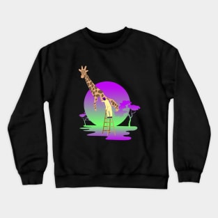 Colouring Giraffe T-shirt Design Crewneck Sweatshirt